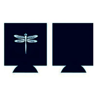 bartaco Koozies, Dark navy blue koozie with white dragonfly imprint on one side