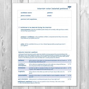 bartaco Hiring, Salary Interview Pad Questionnaire, product thumbnail