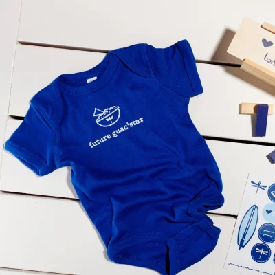 bartaco Onesie, Future Guac Star, Royal Blue baby onesie