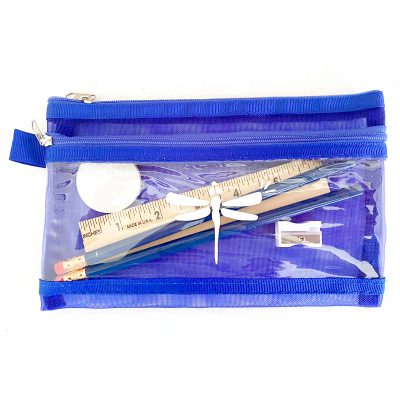 bartaco Pencil Pouch, Dragonfly imprint, Materials included, Pencil, Sharpener, Ruler