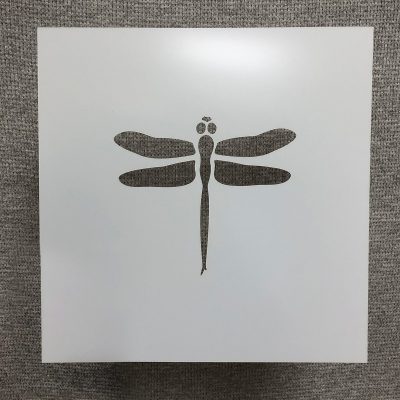 bartaco Dragonfly Stencil, 9" x 9" square, 5" wide artwork