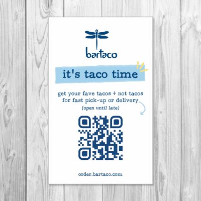 bartaco QR Take Out Order Cards