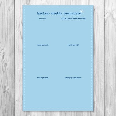 bartaco weekly reminders board with pockets, product thumbnail