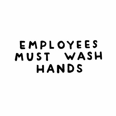 bartaco vinyl decal, employees must wash hands, lettering for direct transfer application, product thumbnail