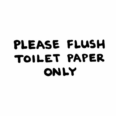 bartaco vinyl decal, please flush toiler paper only, lettering for direct transfer application, product thumbnail