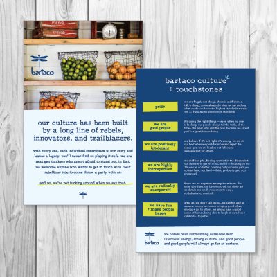 bartaco touchstone flyer, english, culture and values, product thumbnail