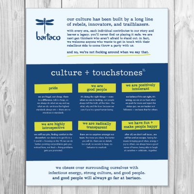 bartaco touchstone poster, culture and values, product thumbnail