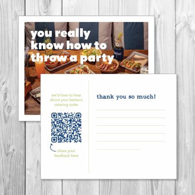 bartaco catering feedback postcard, product thumbnail