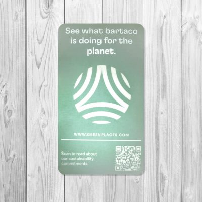 bartaco greenplaces vinyl decal, window cling sticker with qr code