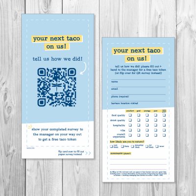 bartaco comment cards, VA/DC/PA locations, paper, product thumbnail