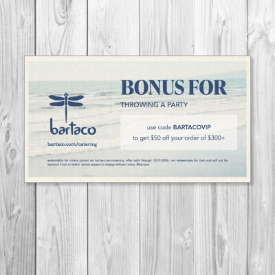 BARTACOVIP catering gift certificate, 2026 expiration, product thumbnail