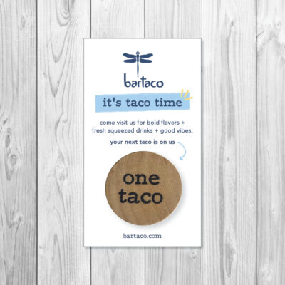 bartaco Taco Token Card, Assembled with Glue Dotted Token, product thumbnail