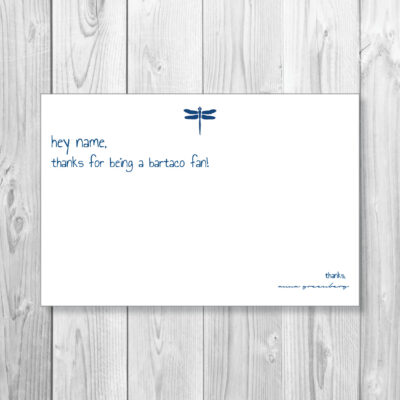 bartaco personalized 6x4 notecard with envelope, product thumbnail
